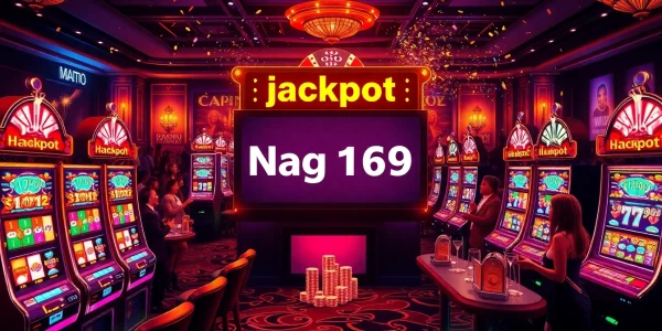 Celebrate the excitement of a jackpot Naga169 win at a vibrant casino slot machine.