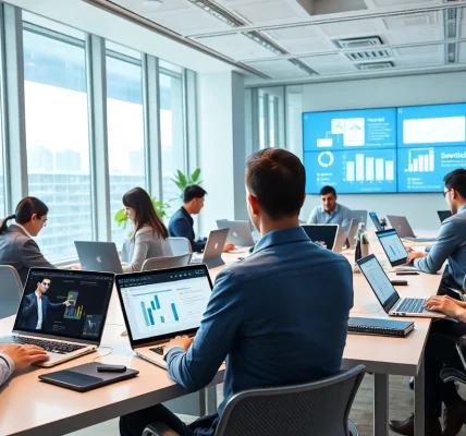 在现代工作空间中与 WPS Office 协作，展示笔记本电脑上用于提升生产力的 AI 工具。