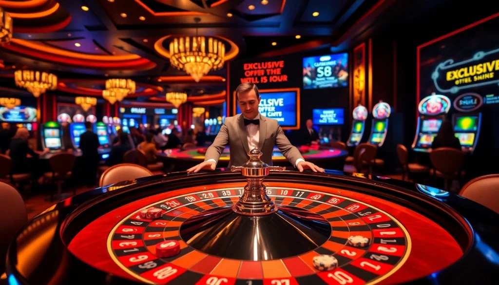 Excited players engaging at the S8 casino roulette table, highlighting a luxurious gambling experience.
