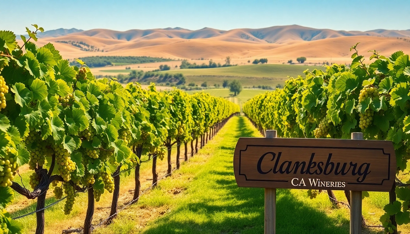 Visit Clarksburg ca wineries showcasing scenic vineyards and sunlight-drenched grapevines.