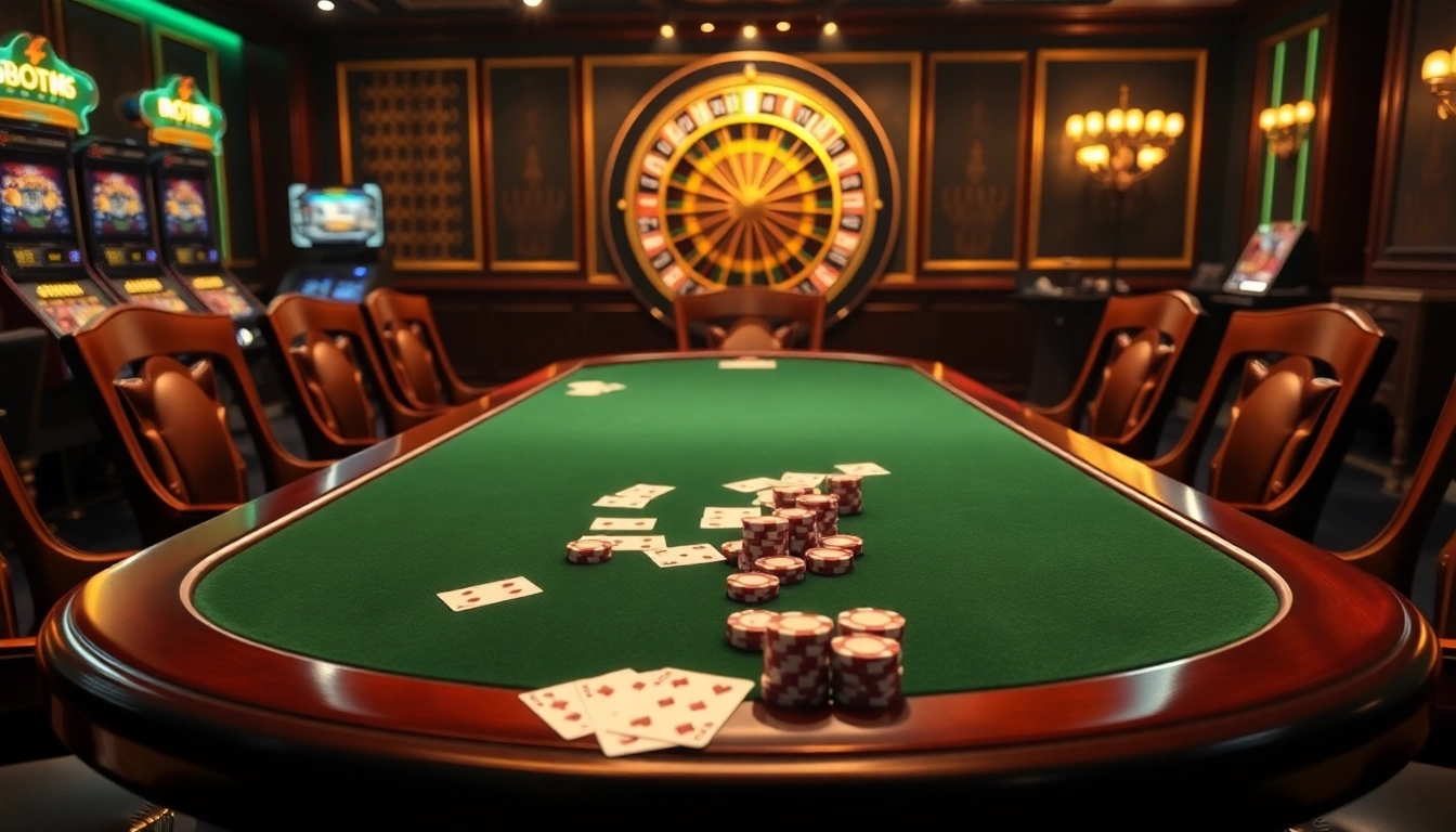 Expérience de jeu en ligne excitante dans un casino en ligne France avec des jetons de poker et des cartes.