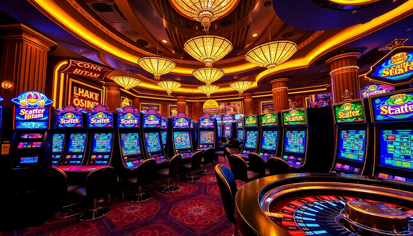 Spin the winning slot demo scatter hitam with vibrant casino lights and excitement.