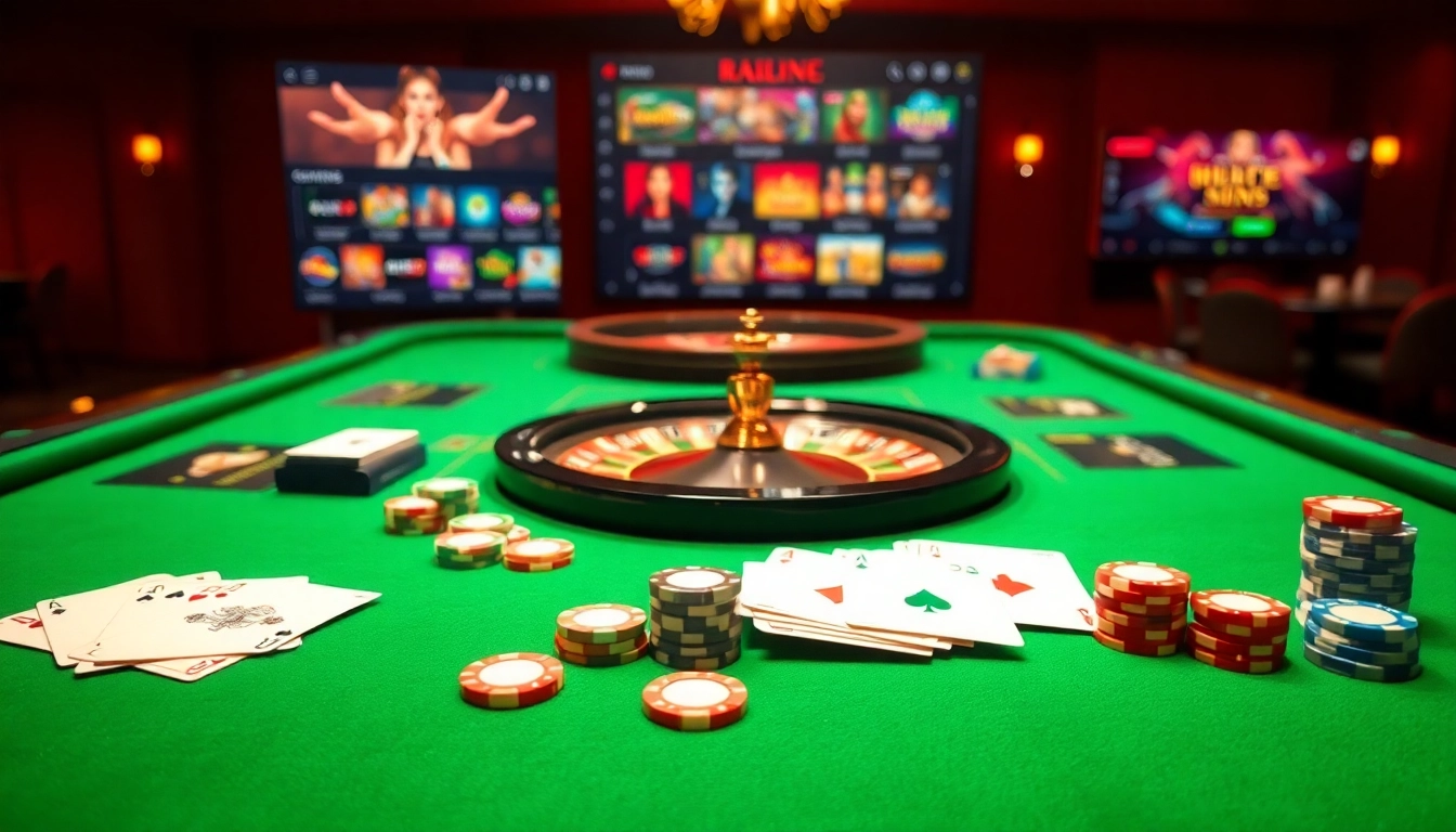 Vivez l'excitation dans un casino en ligne France luxueux avec des jetons de poker vibrants et une roue de roulette.
