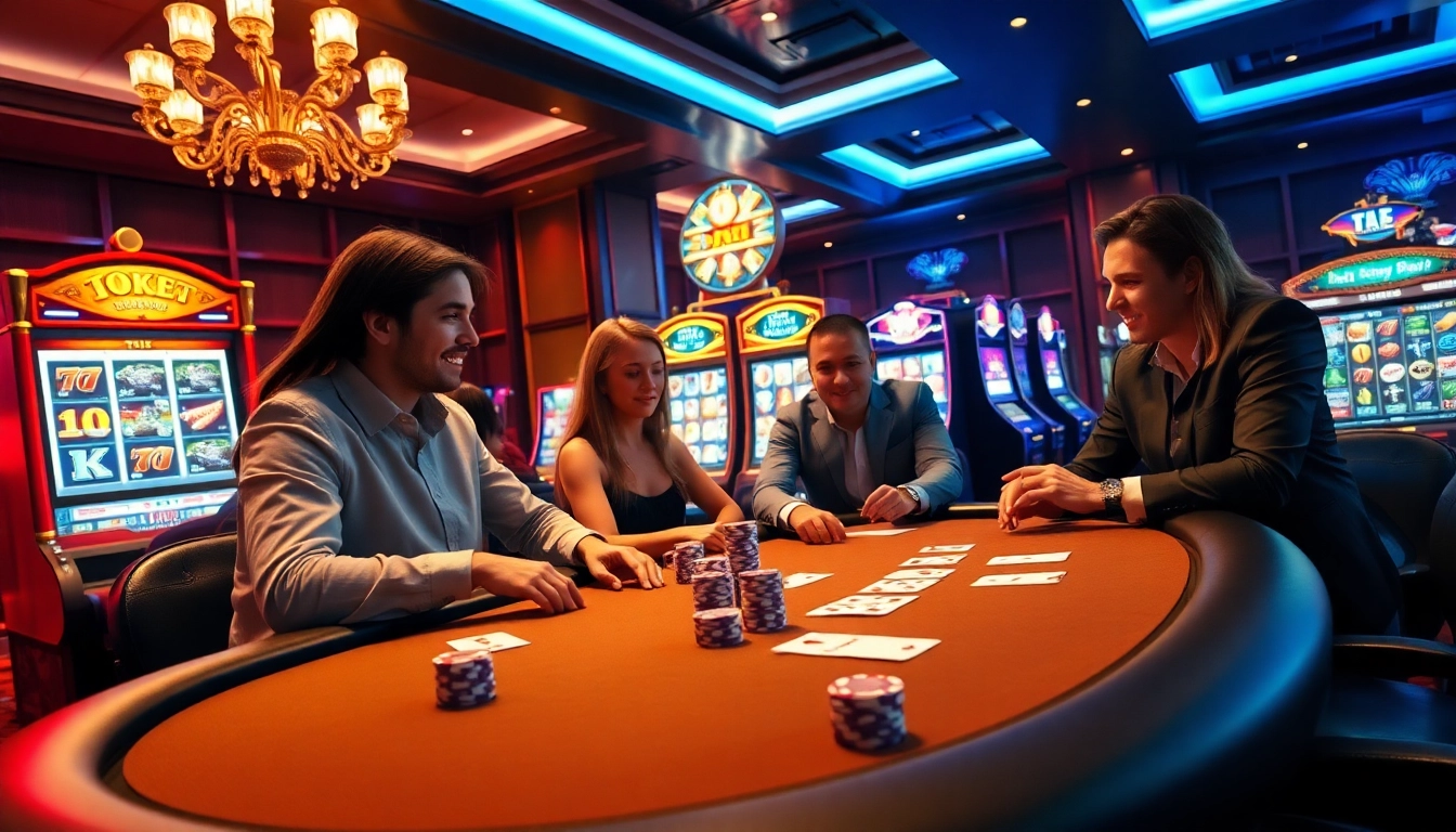 Experience thrilling gameplay at 8kbet with vibrant casino scenes and poker action.