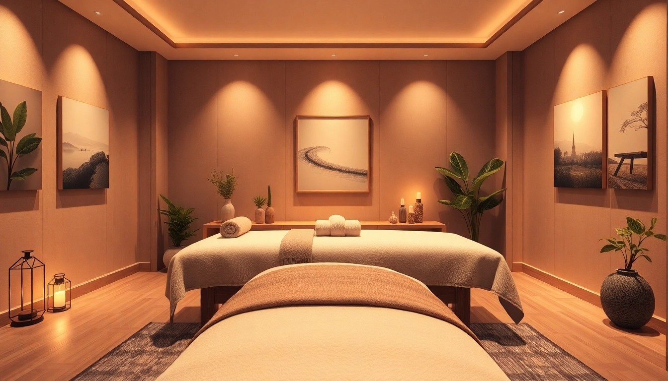 편안함과 고요함을 강조한 수원마사지 서비스의 편안한 마사지 치료실 분위기.
