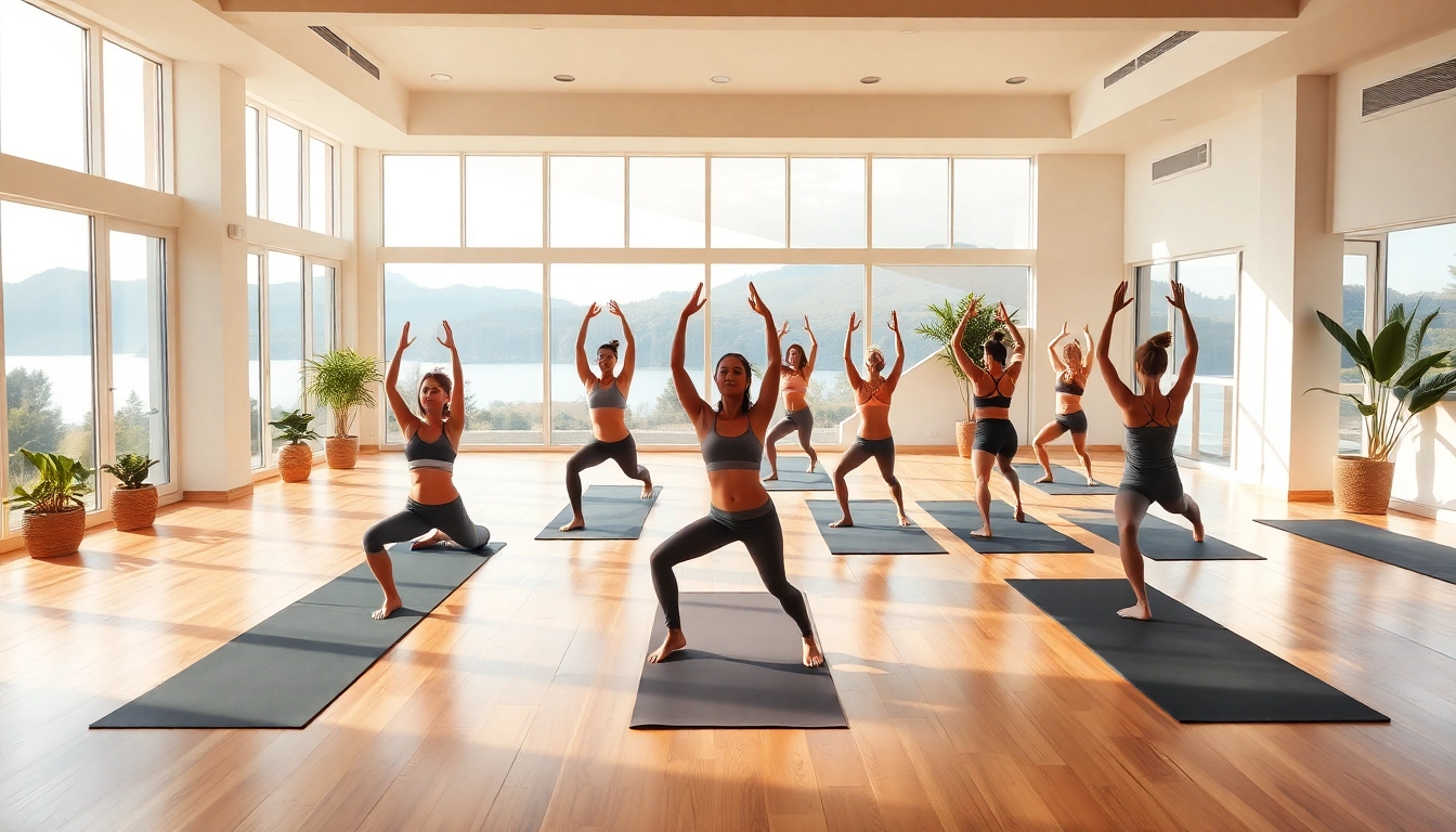 ホットヨガおすすめ: 静かなスタジオでヨガを練習する多様なグループ。